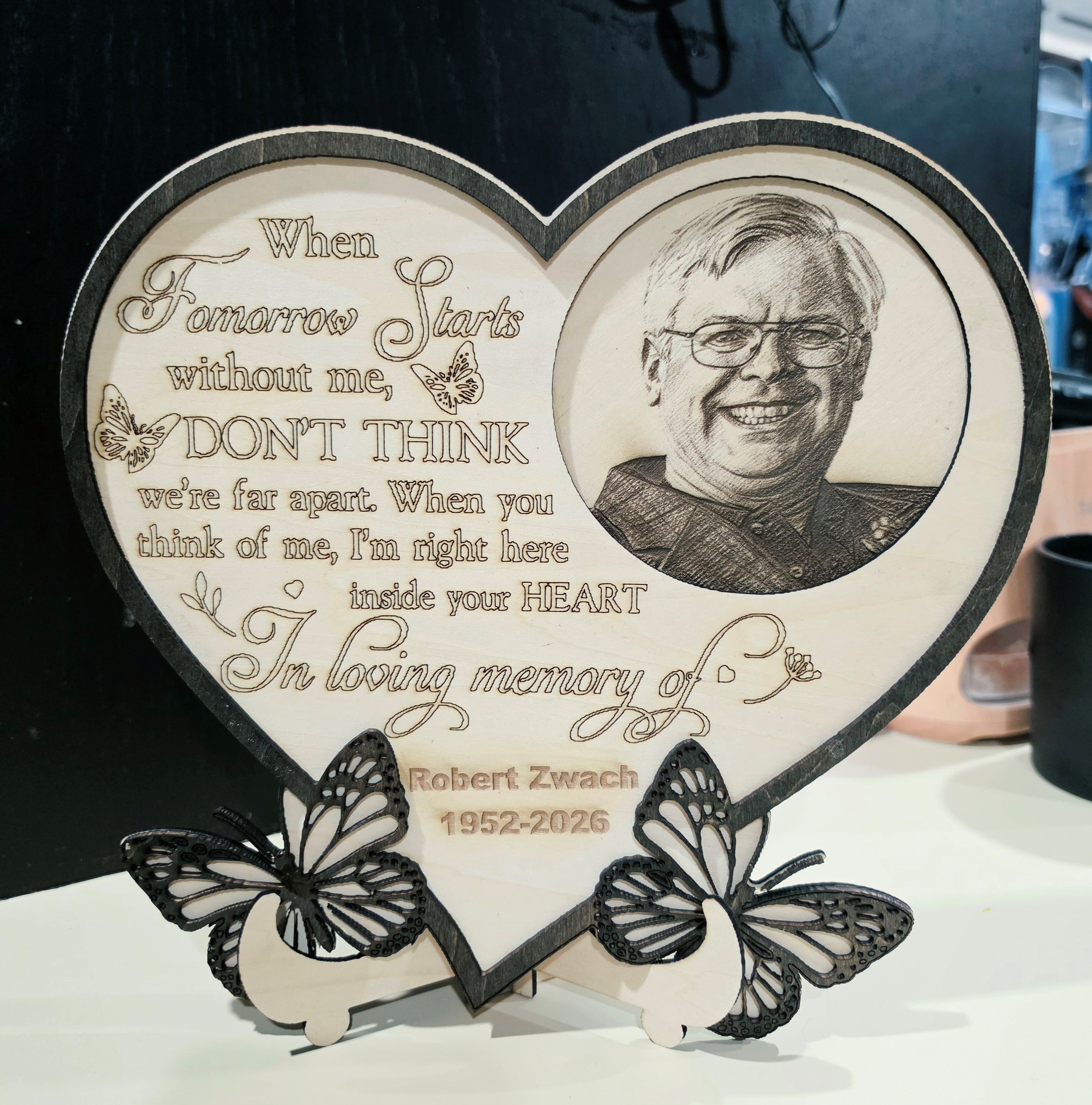 Memorial Heart with Butterflies